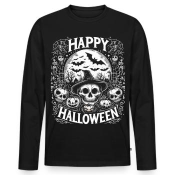Joyeux halloween - T-shirt manches longues Premium bio Homme - noir - Devant - Nico (187cm)