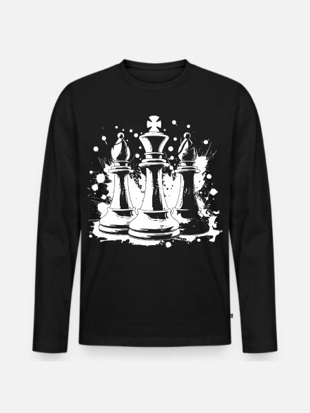 Chess bishop and king - Men's Premium Organic Long Sleeve Shirt - black