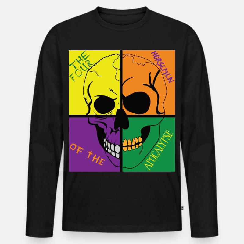 Schädel der Apocalypse - Männer Premium Bio Langarmshirt - Schwarz