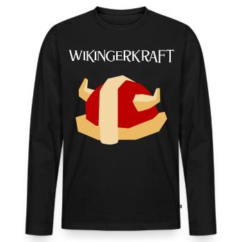 Wikingerkraft - Männer Premium Bio Langarmshirt - Schwarz - Vorne - Nico (187cm)
