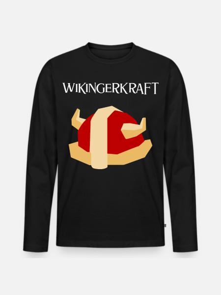 Wikingerkraft - Männer Premium Bio Langarmshirt - Schwarz