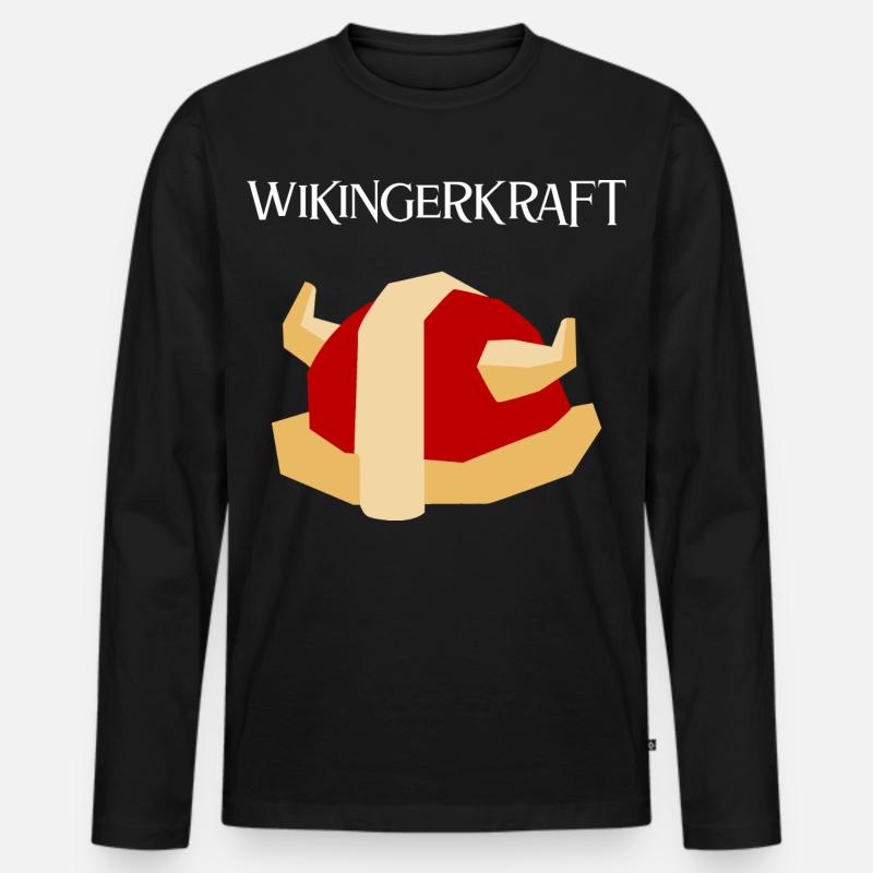 Wikingerkraft - Männer Premium Bio Langarmshirt - Schwarz