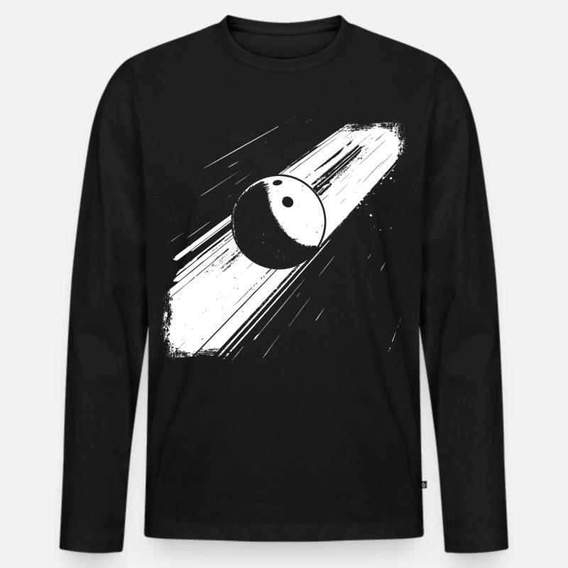 Bowlingkugel - Männer Premium Bio Langarmshirt - Schwarz