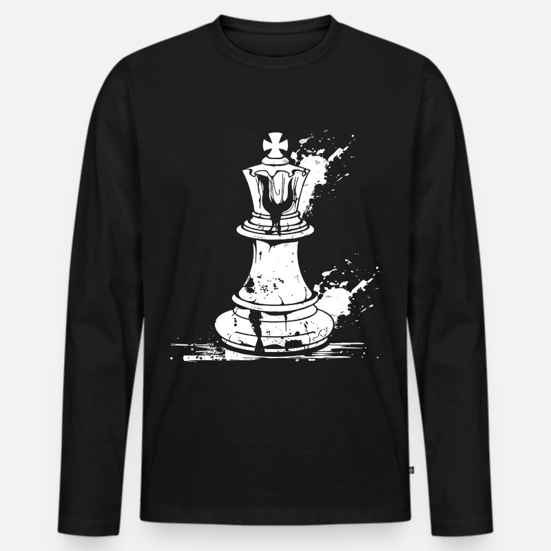 Schachfigur Skizze - Männer Premium Bio Langarmshirt - Schwarz