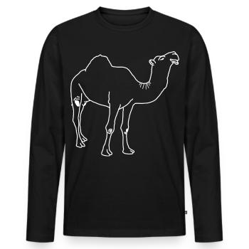 Dromedar lineart - Männer Premium Bio Langarmshirt - Schwarz - Vorne - Nico (187cm)