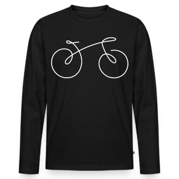 Fahrrad - Männer Premium Bio Langarmshirt - Schwarz - Vorne - Nico (187cm)