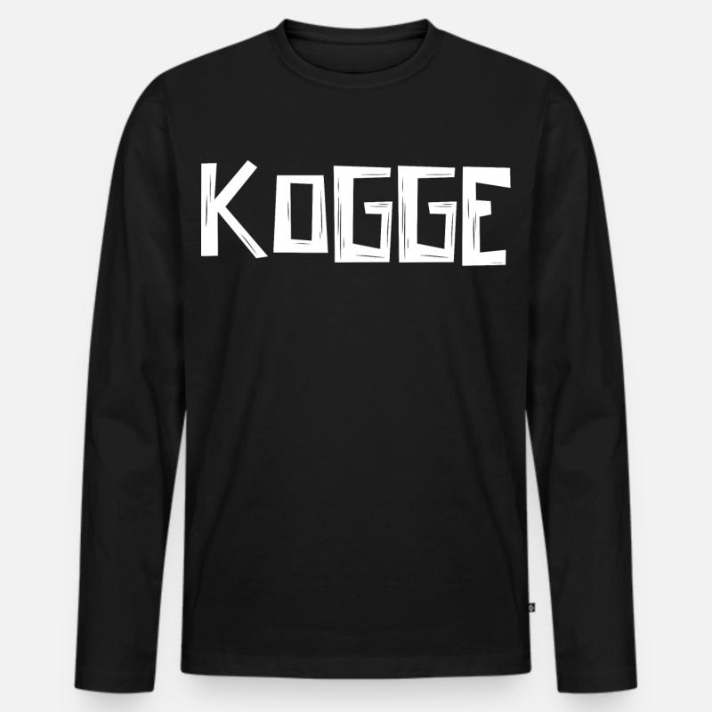 Kogge - Männer Premium Bio Langarmshirt - Schwarz