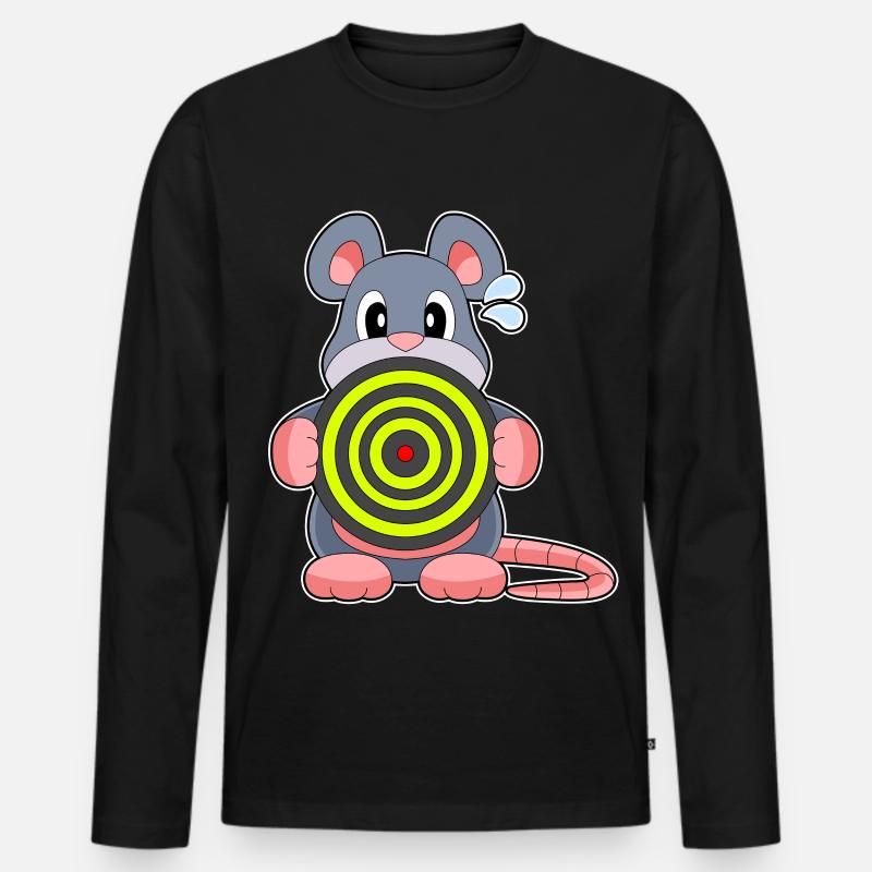 Maus Dart Dartpfeil - Männer Premium Bio Langarmshirt - Schwarz