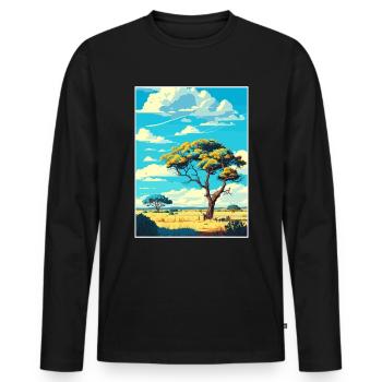 Krüger Nationalpark Südafrika Reiseposter - Männer Premium Bio Langarmshirt - Schwarz - Vorne - Nico (187cm)
