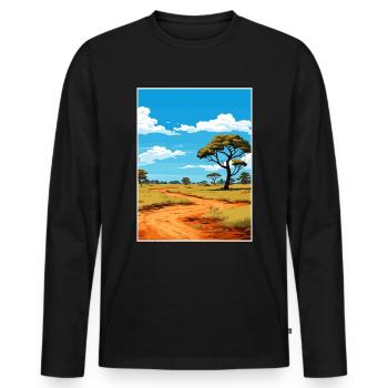 Krüger Nationalpark Südafrika Reiseposter - Männer Premium Bio Langarmshirt - Schwarz - Vorne - Nico (187cm)