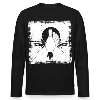 Bowling Pins - Männer Premium Bio Langarmshirt - Schwarz - Vorne - Nico (187cm)
