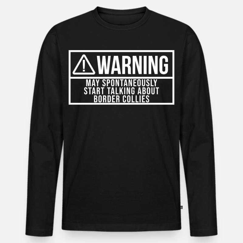 Border Collie - Männer Premium Bio Langarmshirt - Schwarz