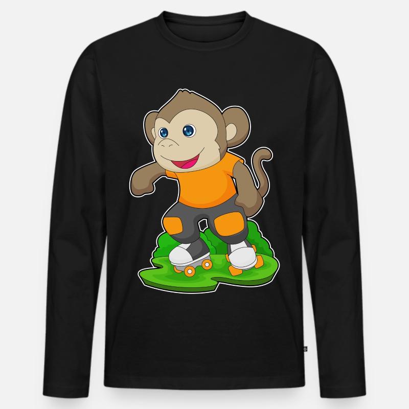 Monkey Rollers Rollers Rollers - T-shirt manches longues Premium bio Homme - noir