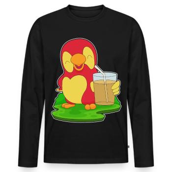 Papagei Saft - Männer Premium Bio Langarmshirt - Schwarz - Vorne - Nico (187cm)