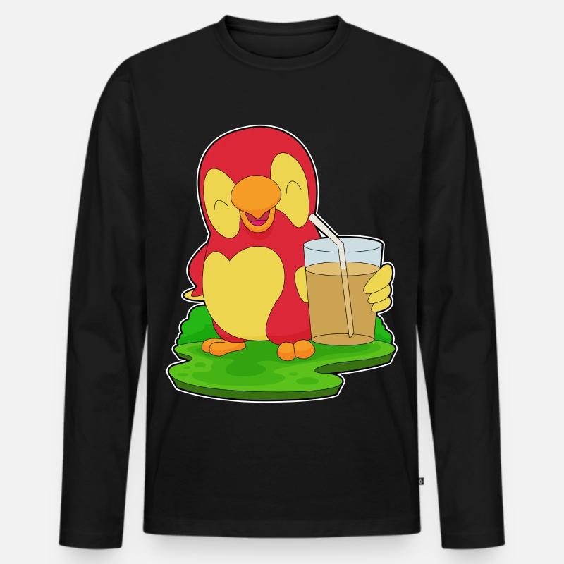 Papagei Saft - Männer Premium Bio Langarmshirt - Schwarz