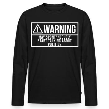 Politics Politics Politics - Men's Premium Organic Long Sleeve Shirt - black - Front - Nico (187cm)