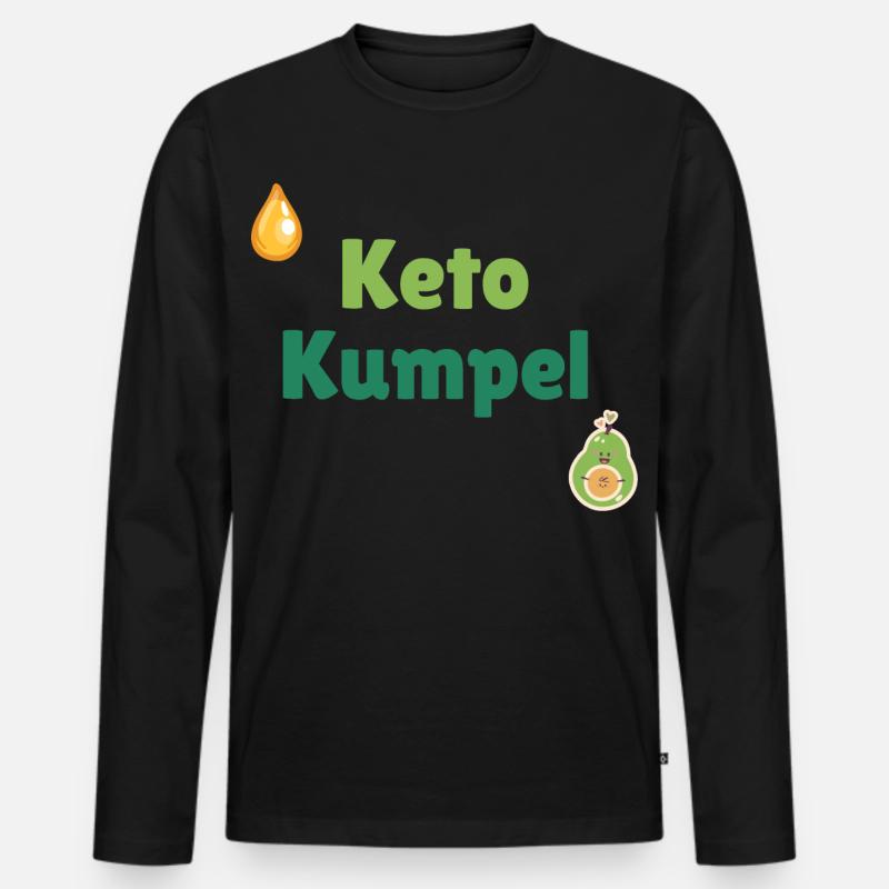 Keto Kumpel - Männer Premium Bio Langarmshirt - Schwarz