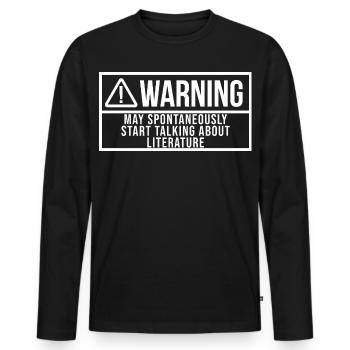 Literature Literature Literature - Men's Premium Organic Long Sleeve Shirt - black - Front - Nico (187cm)