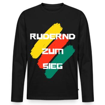 Rowing to victory - Men's Premium Organic Long Sleeve Shirt - black - Front - Nico (187cm)