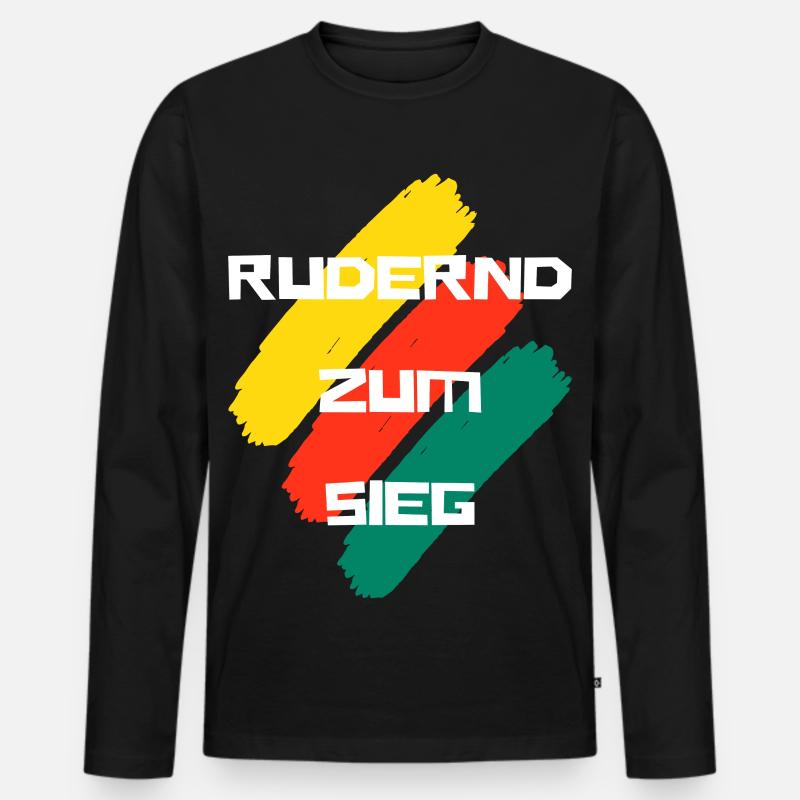 Rudernd zum Sieg - Männer Premium Bio Langarmshirt - Schwarz