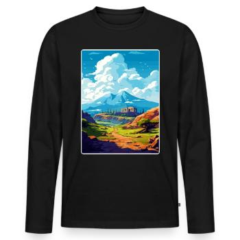 Olymp Griechenland Reiseposter Souvenir WPA - Männer Premium Bio Langarmshirt - Schwarz - Vorne - Nico (187cm)