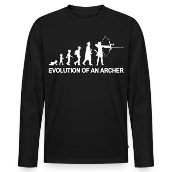 Child to archer - Men's Premium Organic Long Sleeve Shirt - black - Front - Nico (187cm)