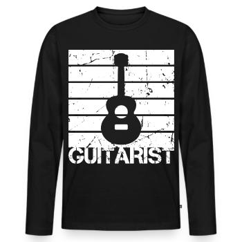Guitarist - Men's Premium Organic Long Sleeve Shirt - black - Front - Nico (187cm)