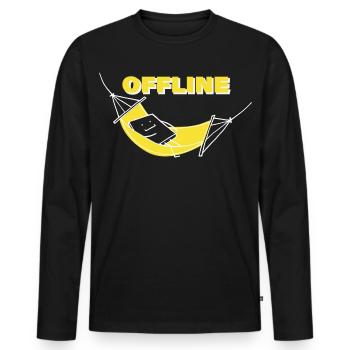 OFFLINE - Men's Premium Organic Long Sleeve Shirt - black - Front - Nico (187cm)
