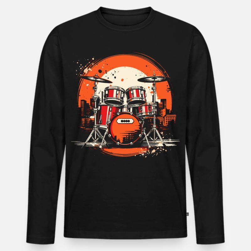 Trapset Grafik - Männer Premium Bio Langarmshirt - Schwarz