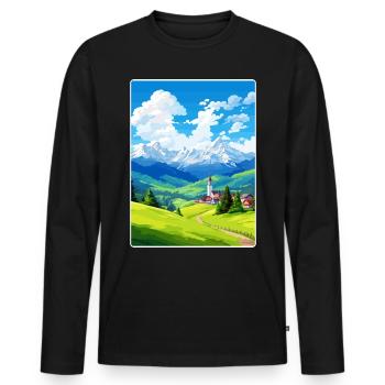 Berchtesgaden Germany Travel Poster Souvenir WPA - Men's Premium Organic Long Sleeve Shirt - black - Front - Nico (187cm)
