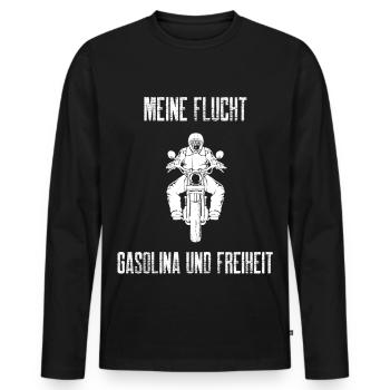Mon évasion : Gasolina et la liberté - T-shirt manches longues Premium bio Homme - noir - Devant - Nico (187cm)