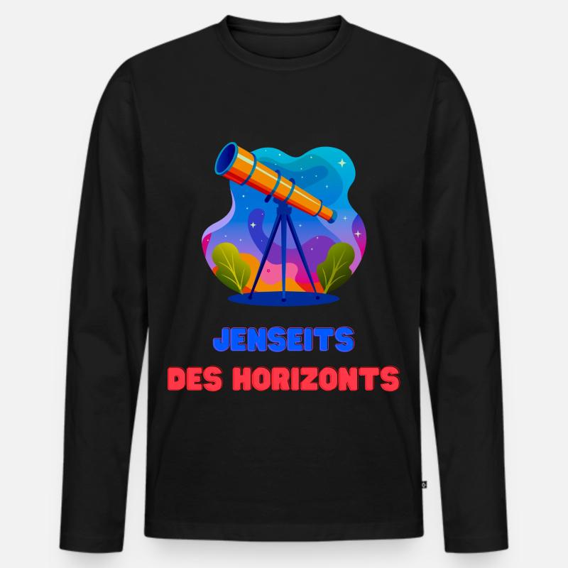 Jenseits des Horizonts - Männer Premium Bio Langarmshirt - Schwarz