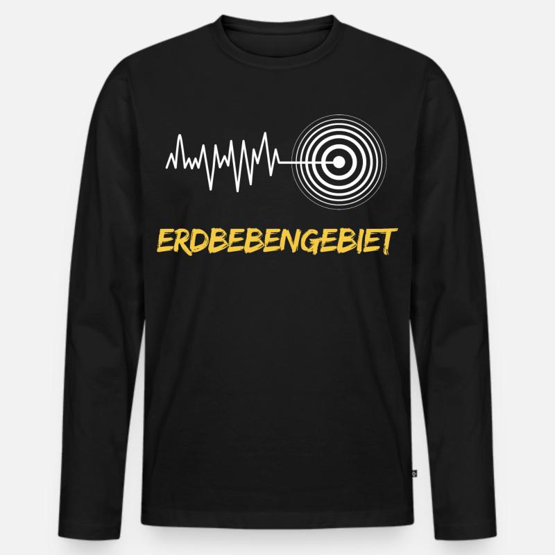 Erdbebengebiet Bewusstsein - Männer Premium Bio Langarmshirt - Schwarz