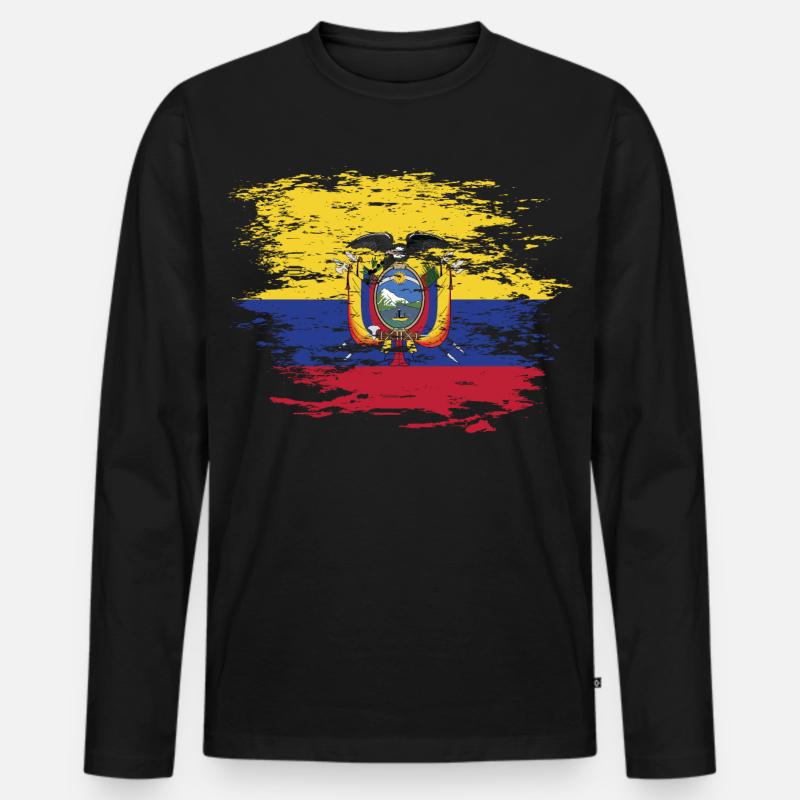 Ecuador Flagge used - Männer Premium Bio Langarmshirt - Schwarz