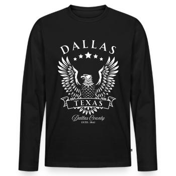 Dallas Texas American Vintage Eagle - Men's Premium Organic Long Sleeve Shirt - black - Front - Nico (187cm)