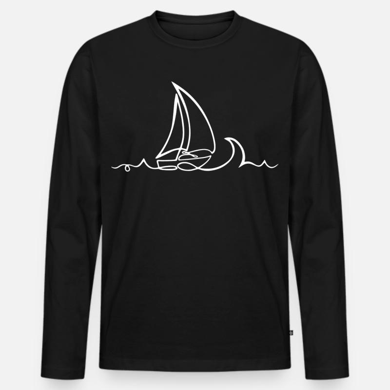 Traveller's Sketch (weiß) - Männer Premium Bio Langarmshirt - Schwarz