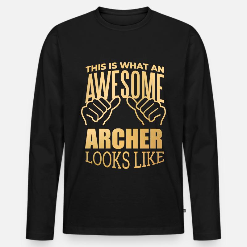 Bogenschießen - Männer Premium Bio Langarmshirt - Schwarz
