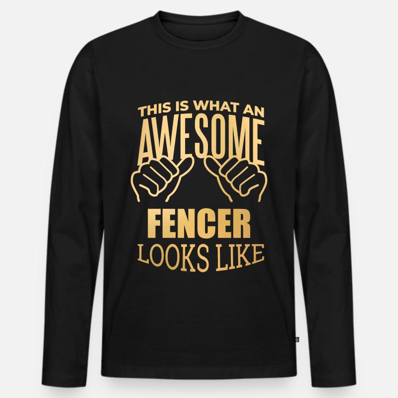 Fechten - Männer Premium Bio Langarmshirt - Schwarz