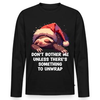Don’t Disturb Me Chemise de nuit de Noël paresseux - T-shirt manches longues Premium bio Homme - noir - Devant - Nico (187cm)