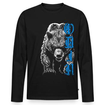 Odin Grizzly Bear Norse Mythology Norse - Men's Premium Organic Long Sleeve Shirt - black - Front - Nico (187cm)
