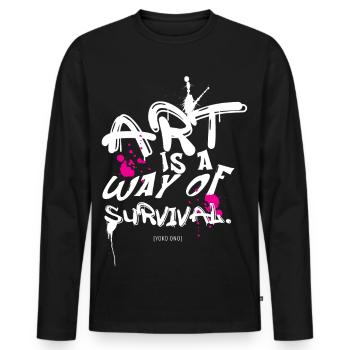 Art survival - Men's Premium Organic Long Sleeve Shirt - black - Front - Nico (187cm)