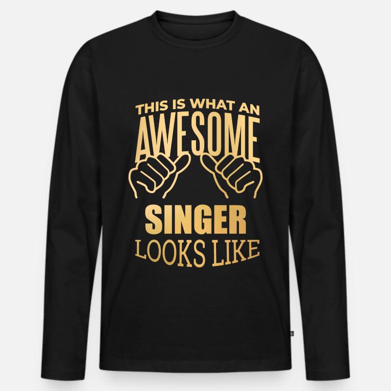 singen - Männer Premium Bio Langarmshirt - Schwarz