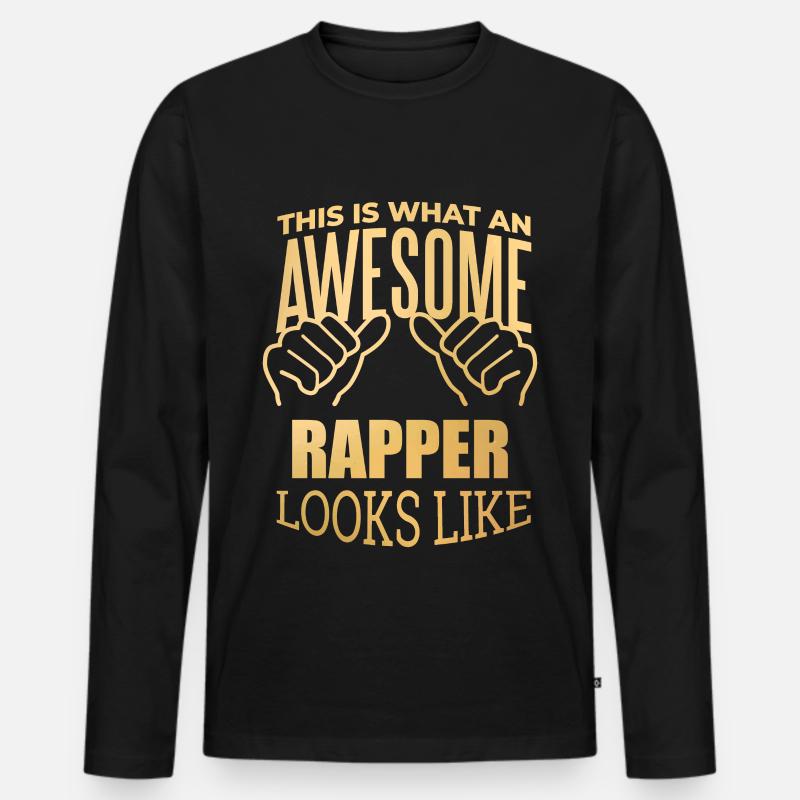 Rapper - Männer Premium Bio Langarmshirt - Schwarz