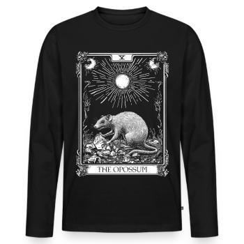 L’opossum opossum occulte drôle tarot carte de tarot - T-shirt manches longues Premium bio Homme - noir - Devant - Nico (187cm)