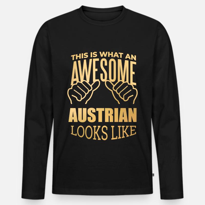 Österreich - Männer Premium Bio Langarmshirt - Schwarz