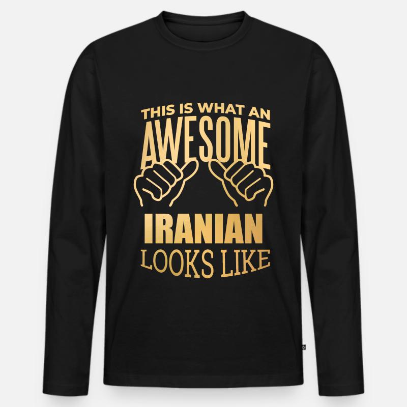 Iran - Männer Premium Bio Langarmshirt - Schwarz