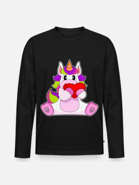 Unicorn Heart - Men's Premium Organic Long Sleeve Shirt - black