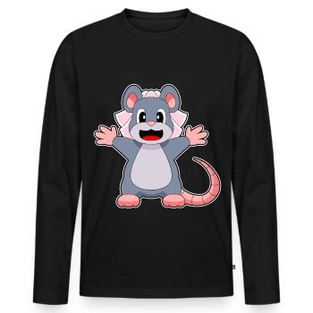 Souris Voile de mariée mariage - T-shirt manches longues Premium bio Homme - noir - Devant - Nico (187cm)