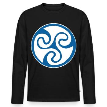 Symbole celte bleu - T-shirt manches longues Premium bio Homme - noir - Devant - Nico (187cm)