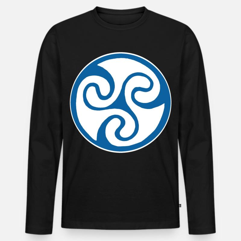 Blaues keltisches Symbol - Männer Premium Bio Langarmshirt - Schwarz